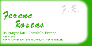 ferenc rostas business card